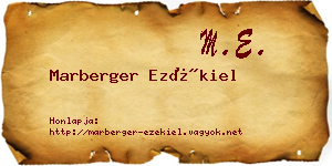 Marberger Ezékiel névjegykártya